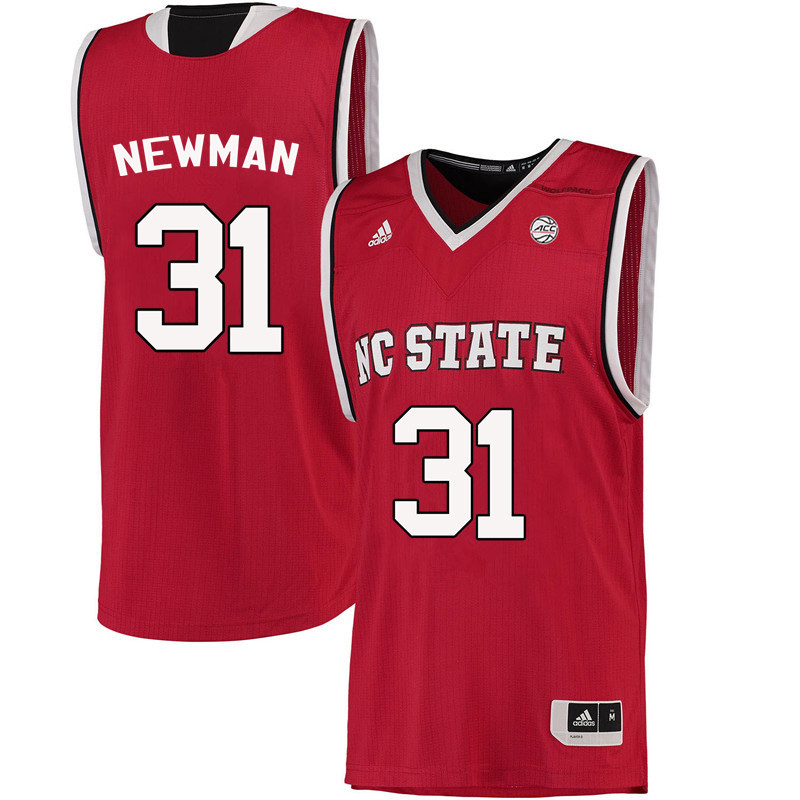 Men NC State Wolfpack #31 Spencer Newman College Basketball Jerseys-Red - Click Image to Close